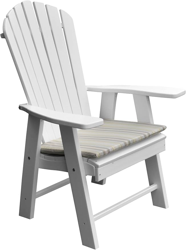 Furniture Barn USA Poly Upright Adirondack Chair, White
