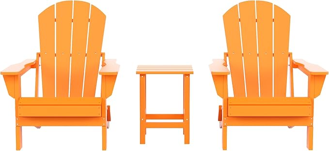 Costaelm 3 piece Patio Set, Outdoor Modern Adirondack Table and Chairs - Photo 1