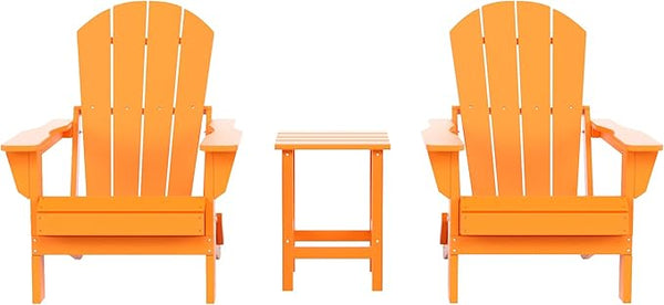 Costaelm 3 piece Patio Set, Outdoor Modern Adirondack Table and Chairs - Photo 1