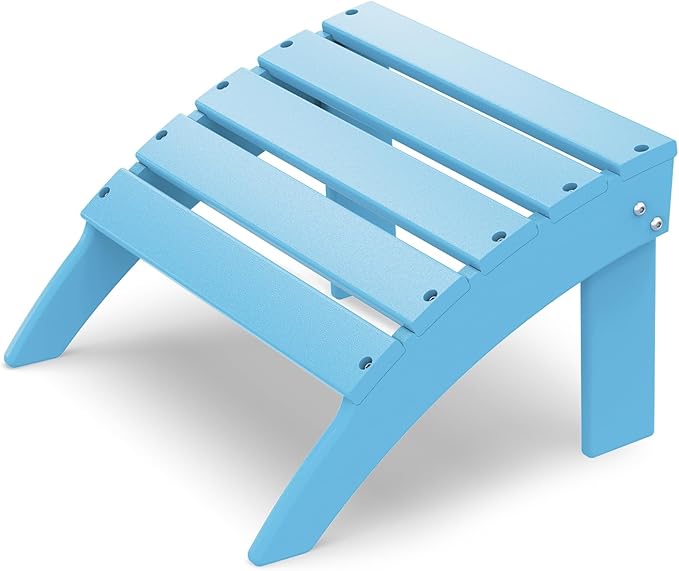 IVY&LANE Outdoor Adirondack Ottoman | Folding | HDPE | Arctic | All Weather - Photo 1