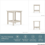 POLYWOOD ECT18SA Long Island 18" Side Table, Sand - Photo 2
