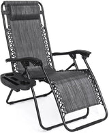 Adjustable Zero Gravity Lounge Chair with Steel Mesh Fabric: Reclining Lawn Chair Featuring Comfort Pillow - Photo 1