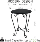 Small Patio Side Table, Round Metal Side Table, Weather Resistant Anti-Rust Outdoor Side Tables - Photo 3