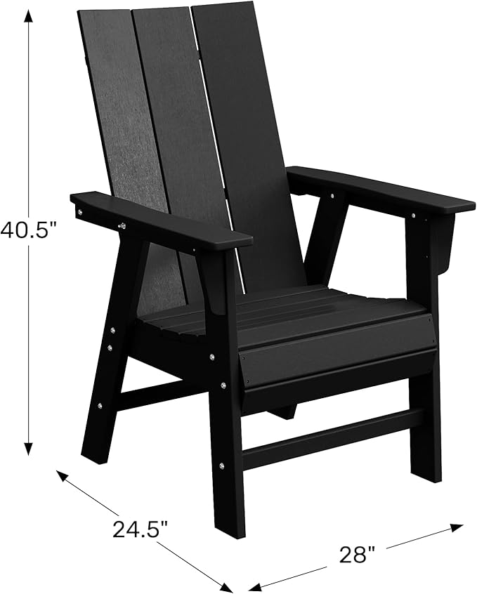 WestinTrends Ashore Outdoor Patio HDPE Plastic Modern Adirondack Dining Chair White