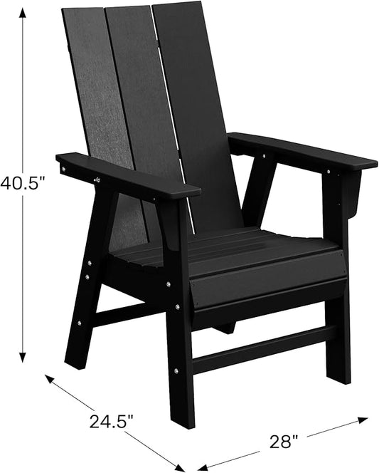 WestinTrends Ashore Outdoor Patio HDPE Plastic Modern Adirondack Dining Chair Sand