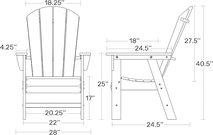 WO WESTIN OUTDOOR HDPE Laguna Adirondack Casual Patio Dining Chair,Turquoise