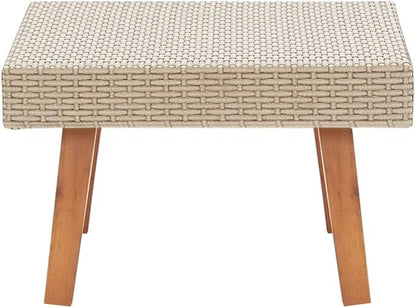 Classic, Simple, PracticalFashion, Trend, Garden Coffee Table Poly Rattan Outdoor Terrace Side Sofa,Patio Coffee Table Poly Rattan Beige