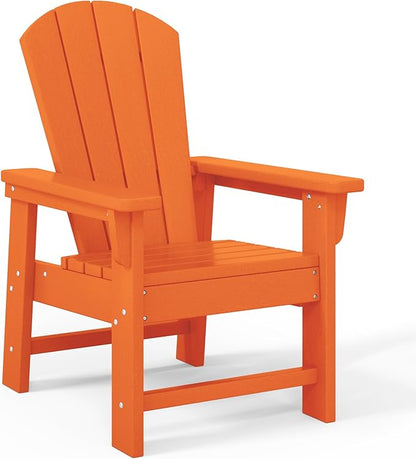 Costaelm Kids Lawn Chair, Toddler Outdoor Chair Kids Patio Furniture and Outdoor Children Picnic Activity Modern Adirondack Chairs for Garden, Patio, Backyard & Beach, Orange