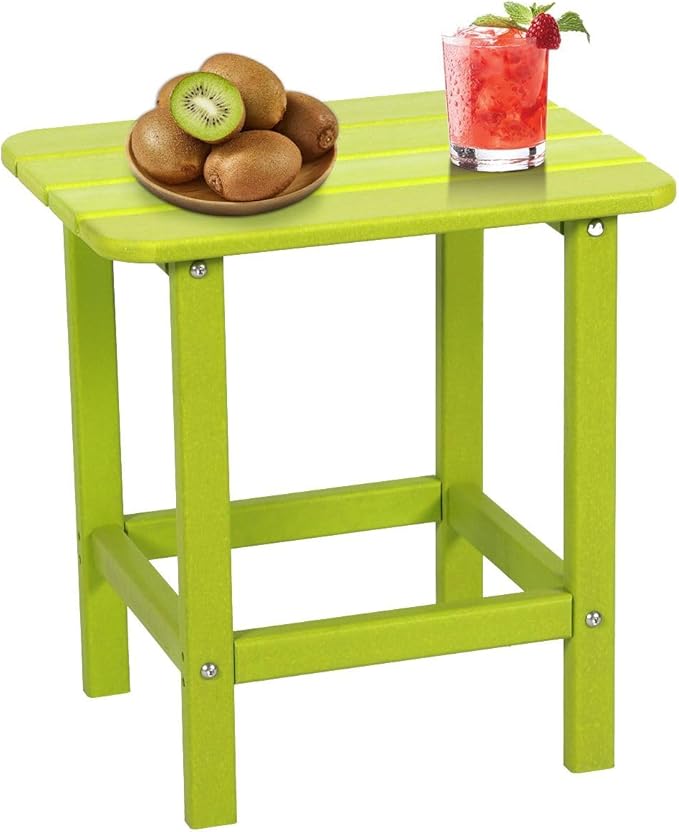 Aoodor 19'' Adirondack Side Table, Rectangular HDPE End Table, Weather Resistant and Easy Maintenance, Apple - Photo 4