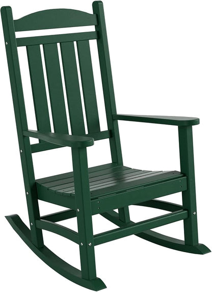 WO WESTIN OUTDOOR HDPE Laguna Classic Porch Rocking Chair (Set of 2), Dark Green