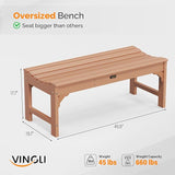 VINGLI Outdoor Bench Garden Bench HDPE Porch Bench, All-Weather Patio Bench - Photo 3