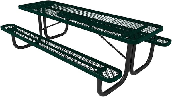 COATEDOUTDOORFURNITURE T8-DGRN Heavy Duty Rectangular Portable Picnic Table, 8 Ft, Dark Green, Made in America - Photo 1