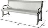 COATEDOUTDOORFURNITURE Heavy-Duty Outdoor Bench Thermoplastic Coated, Punched Steel, Commercial-Grade Garden Bench - Photo 2