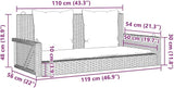 Grey Swing Bench with Cushions, PE Rattan and Powder-Coated Steel Frame - Photo 2