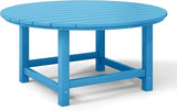 WestinTrends Malibu Low Outdoor HDPE Round Patio Coffee Table, Pacific Blue - Photo 6