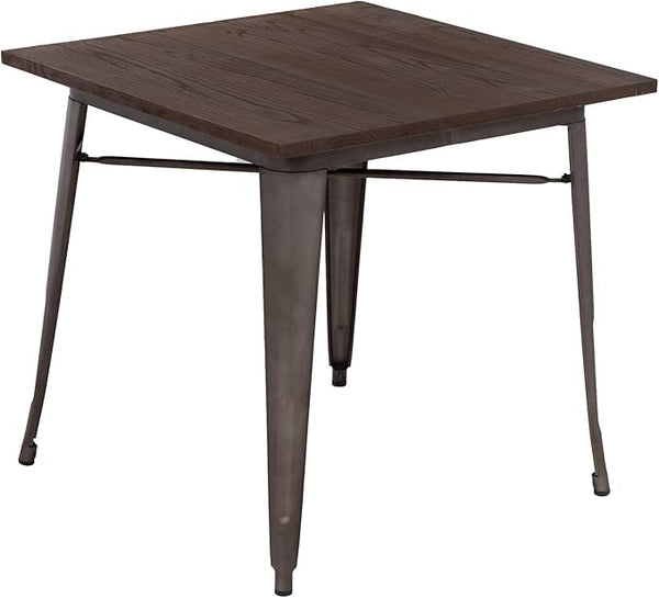 FDW Heavy Duty Outdoor Dining Table Metal Kitchen Table Metal Table 31 x 31 Inches Bar Coffee Table Home Restaurant - Photo 1