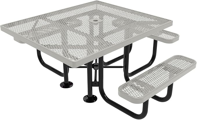COATEDOUTDOORFURNITURE Heavy-Duty Portable ADA-Compliant Outdoor Picnic Table with Umbrella Hole - Photo 1