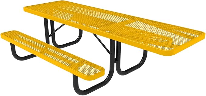 Coated Outdoor Furniture Heavy-Duty Portable ADA-Compliant Outdoor Picnic Table - Photo 1