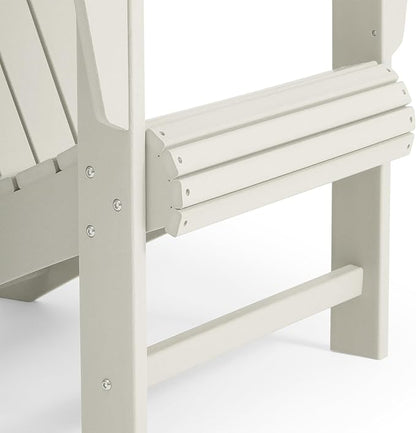 Costaelm Lakeview Outdoor Patio HDPE Adirondack Chair with Cup Holder, Sand