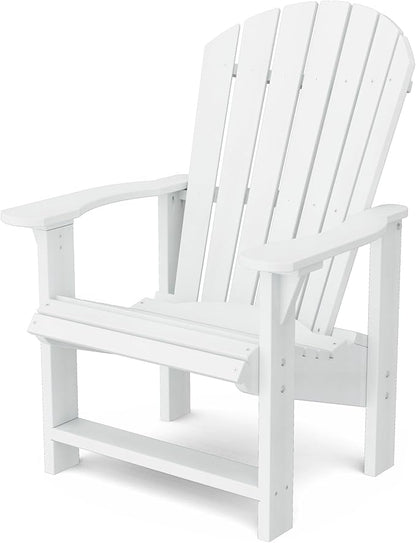 Wildridge Heritage Upright Adirondack Chair, White - Outdoor All-Weather Poly Furniture for Patio, Deck, Yard