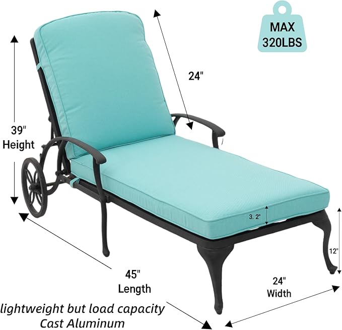 Chaise Lounge Outdoor Chair with Wheels - Photo 2