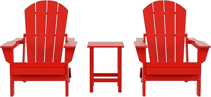 Costaelm 3 piece Patio Set, Outdoor Modern Adirondack Table and Chairs - Photo 1