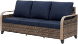 EAGLE PEAK Wicker Outdoor Patio Sofa Modern Rattan Patio Furniture Loveseat for Backyard Deck Porch Balcony - Photo 9