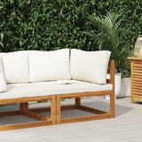 vidaXL Outdoor Solid Acacia Wood Sectional Corner Sofa with Cream White Cushions, Customizable Configurations - Photo 2