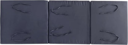 Merax Outdoor Chaise Lounge Cushion with Foldable 3-Section Design, Dark Gray Patio Reclining Chair Cushions for Lawn, Pool and Beach, 27” W x 76.75” D x 4.00” H