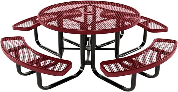 COATEDOUTDOORFURNITURE Heavy-Duty Portable Outdoor Kids Table with Umbrella Hole, Expanded Metal Kids Picnic Table - Photo 1
