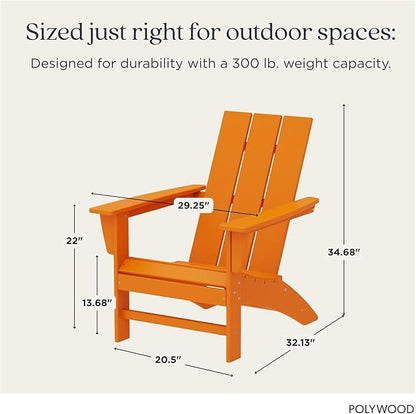 POLYWOOD AD420TA Modern Adirondack Chair, Tangerine