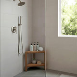 Asta Aris Solid Teak Indoor Outdoor Shower/Bath/Spa Corner Stool with Shelf, Fully Assembled, TB-011A - Photo 3