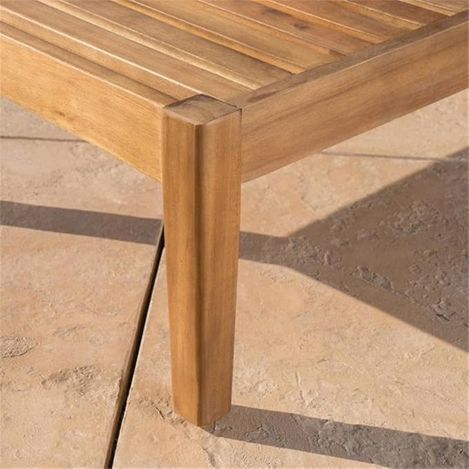 Christopher Knight Home Perla Outdoor Acacia Wood Chaise Lounge, Teak Finish