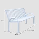 2-3 Seater Metal Garden Bench, All-Weather Park Bench Chair with Backrest - Photo 1