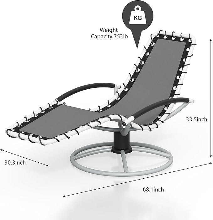 GAOMON 360° Rotating Patio Chaise Lounge Chair - Photo 2