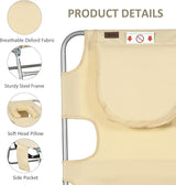 Outsunny Folding Beach Lounge Chair with Face Hole and Arm Slots - Photo 6