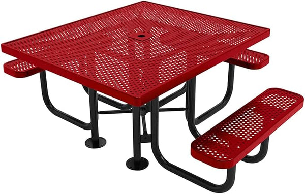 COATEDOUTDOORFURNITURE Heavy-Duty Portable ADA-Compliant Outdoor Picnic Table with Umbrella Hole - Photo 1