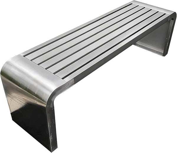 Outdoor Benches Weatherproof 304 Stainless Steel Metal Garden Benches Backless for Front Porch Patio Commercial - Photo 1