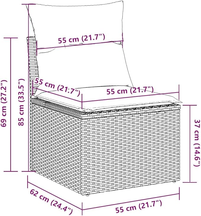 vidaXL Garden Chair Black, Cream White