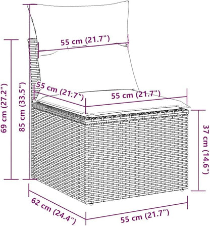 vidaXL Garden Chair Black, Cream White
