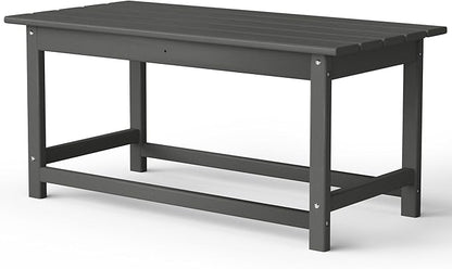 Costaelm Adirondack Conversation Table, HDPE Outdoor Drink Weather Resistant, Outdoor Patio Porch Accent Balcony Table for Pool, Seaside, Backyard, Gray