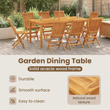 vidaXL Patio Dining Table - 70.9"x35.4"x29.5" Solid Acacia Wood - Rectangular Outdoor Garden Furniture - Photo 5