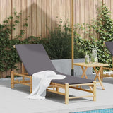 Bamboo Chaise Lounge Chair Outdoor, 78.3"x21.7" Adjustable Reclining Patio Sun Lounger with Removable Cushions - Photo 2