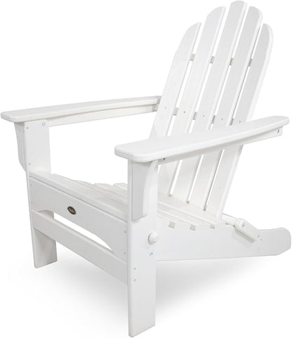 Trex Outdoor Furniture Cape Cod Folding Adirondack Chair, Classic White