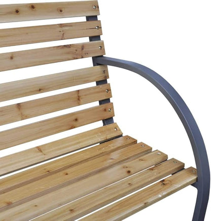 Patio Bench,Benches for Outside,Yard Bench,Garden Bench,Bench with Back,with Armrests,for The Front Porch,Deck, Balcony,Backyard,Outdoor,Lawn,Park, Porch,Path,47.2” Wood and Iron