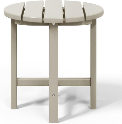 WestinTrends Dylan Adirondack Round Outdoor Side Table, Sand