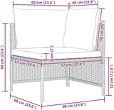 vidaXL Outdoor Sectional Corner Sofa with Cushions - Black Poly Rattan Corner Seat with Powder-Coated Steel Frame for - Photo 2