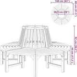 Tree Bench 63 Inch Wood Outdoor Patio Furniture with Weather Resistant Eucalyptus Hardwood for Garden Backyard Seating - Photo 2