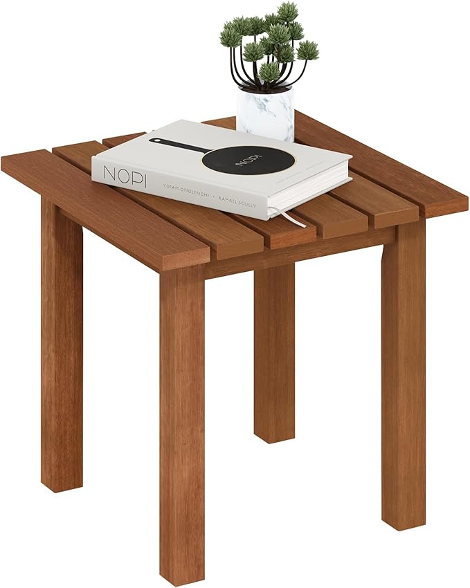 Furinno TIOMAN Patio Table, Outdoor Side Table, Patio End Table, Coffee Table in Teak Oil, for Patio, Garden, Porch - Photo 1