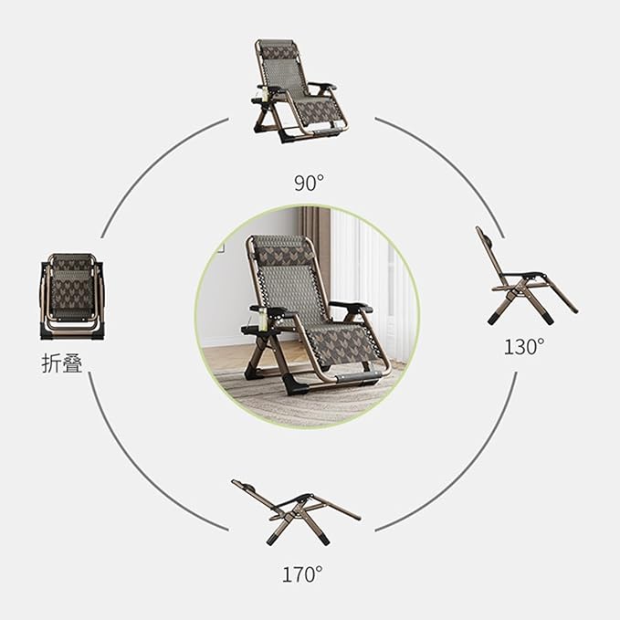Generic Adjustable Steel Mesh Lounge Chair Beach Chairs w/Removable Cushion, Upgraded Lock and Cup Holder - Photo 4